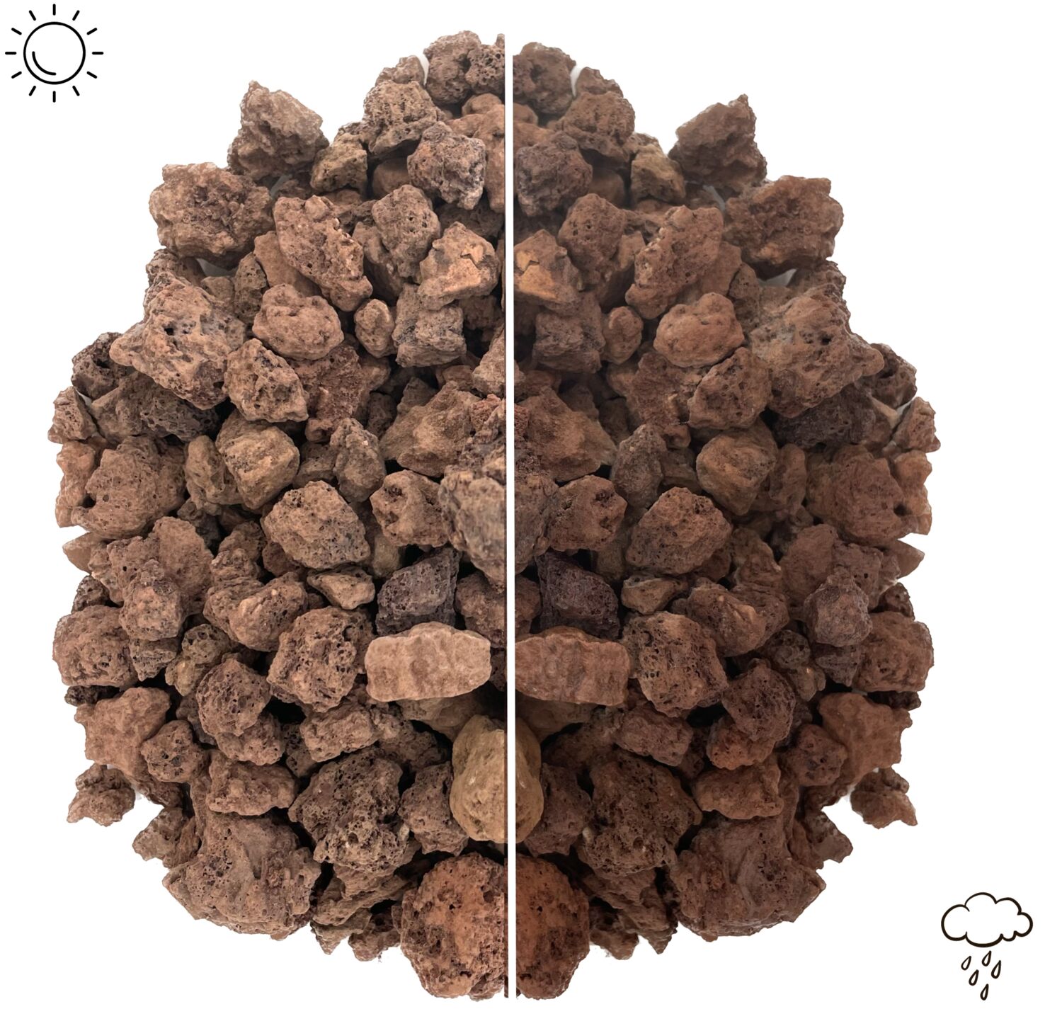 Pouzzolane rouge brun 10/25 filet de 20 litres