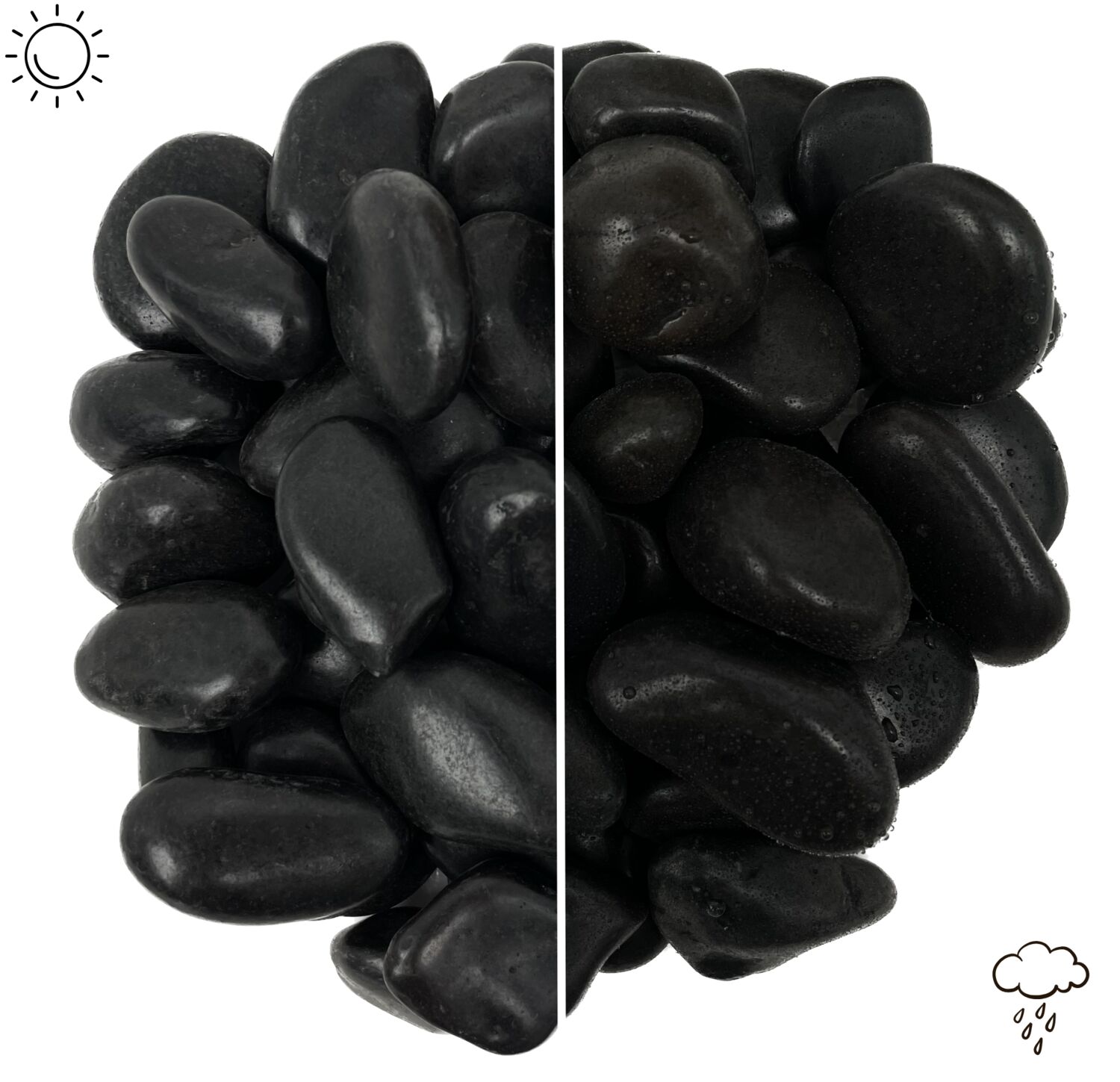 Galet noir poli 24/40 Filet 20 kg