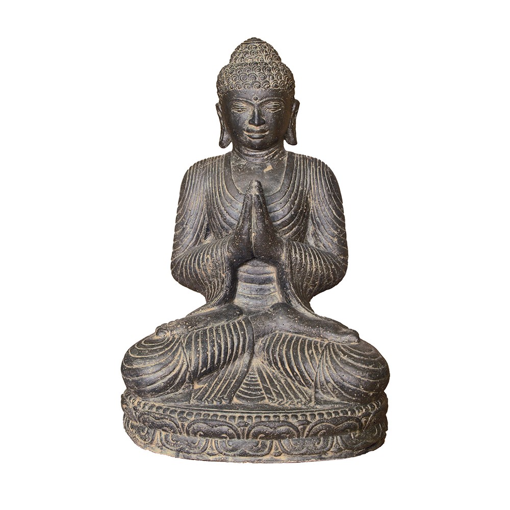Bouddha Assis Pierre Reconstituée 30cm