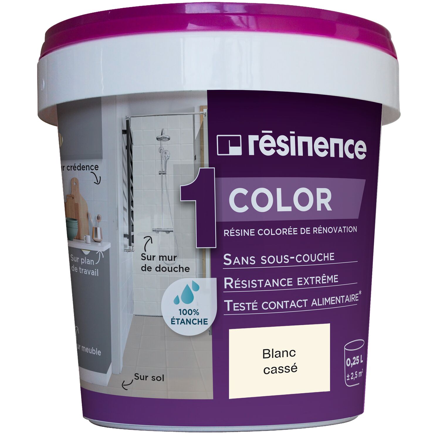 Résine de rénovation Color Multisupport Blanc cassé 250ml - RESINENCE