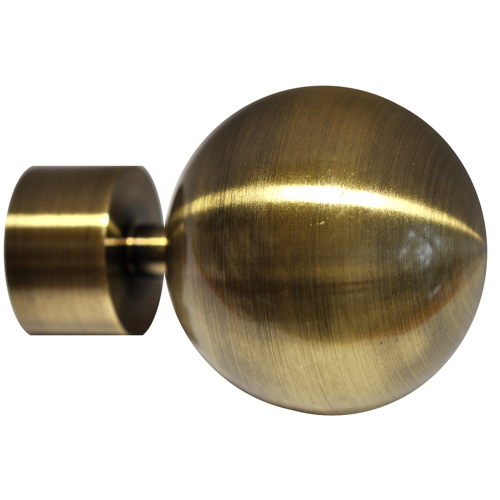 Embout de barre à rideaux Ø28 boule doré vieilli