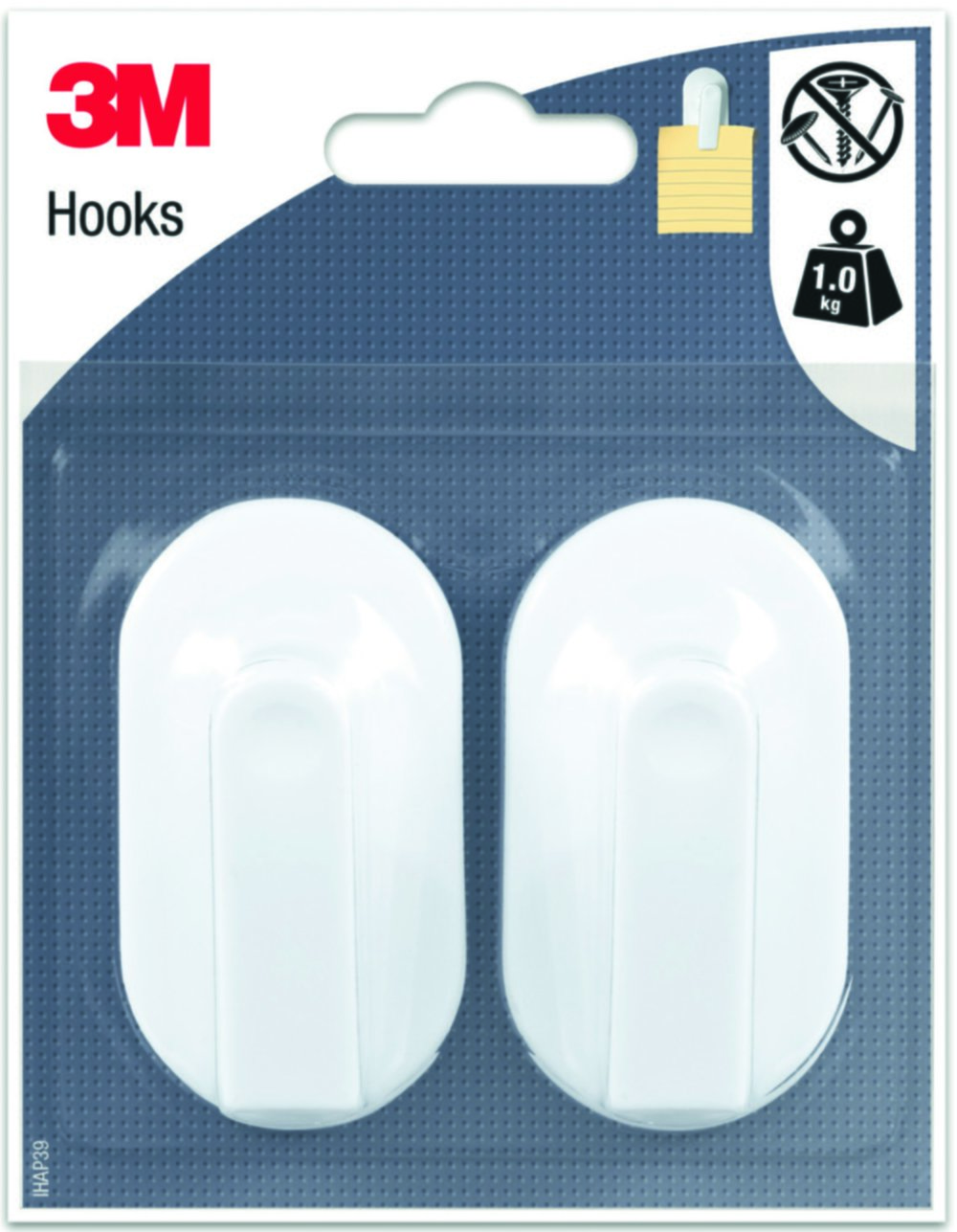 2 pinces bloc adhésif plastique blanc - 3M