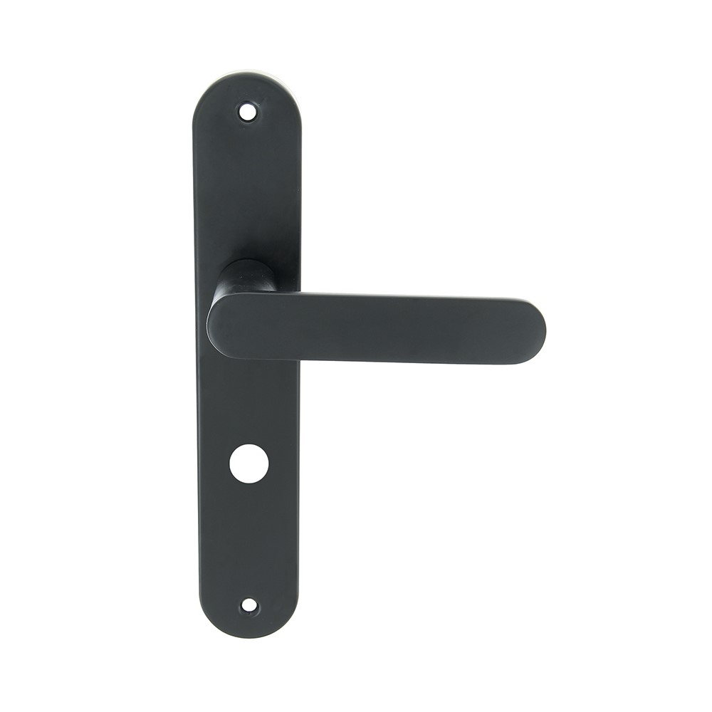 Poignées de porte + plaque Meudon condamnation noir mat - CHRISLIGNE