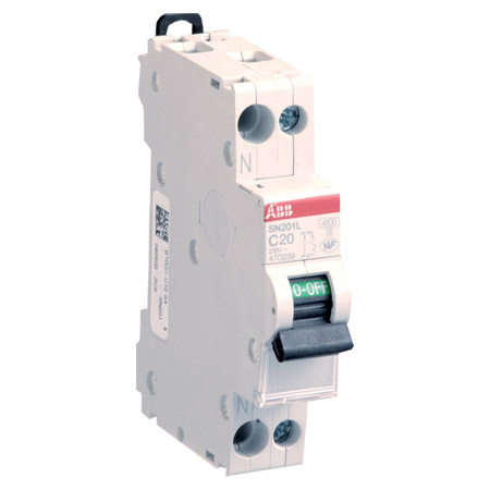 Disjoncteur modulaire phase + neutre 20A - ABB