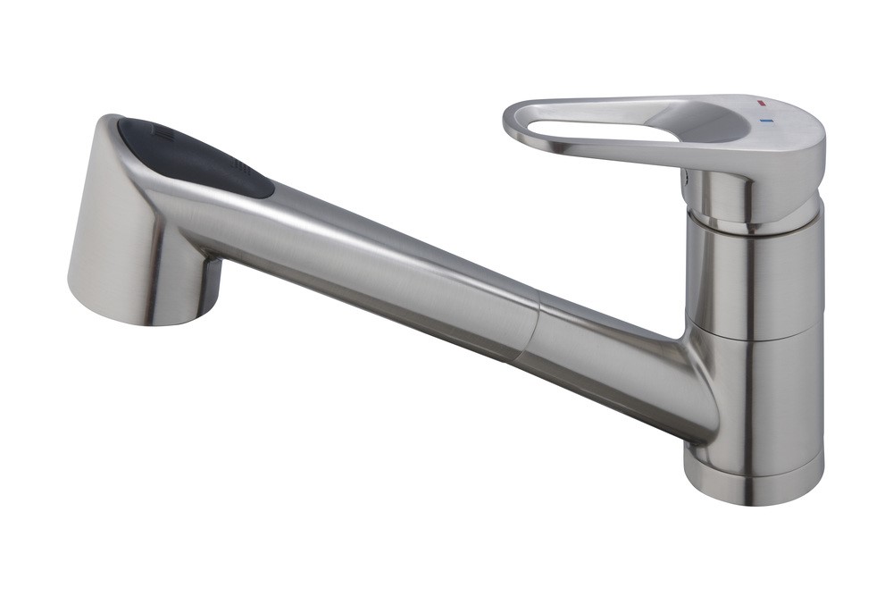 Mitigeur évier à douchette Tokyo façon inox  - INVENTIV