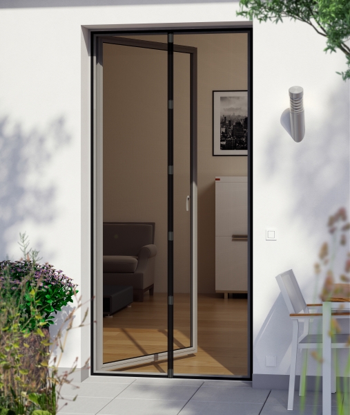 Rideau de porte Moustiquaire magnétique L0,95xH2,15m Noir