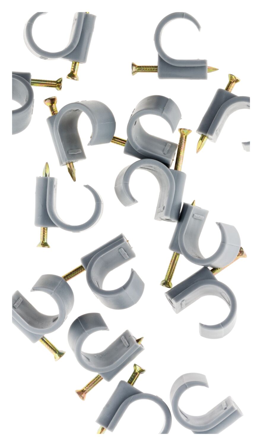 10 attaches plastiques 20/25 mm gris - INOTECH