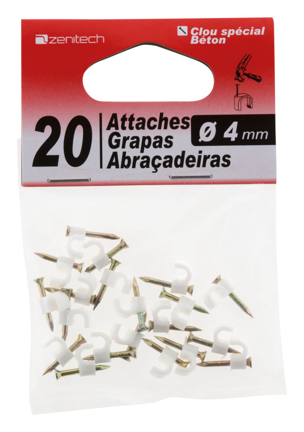 ATTACHE ZENITECH BLANC D4MM X20
