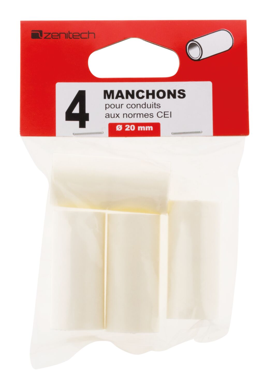 MANCHONS ZENITECH BLANC PVC D20MM X4