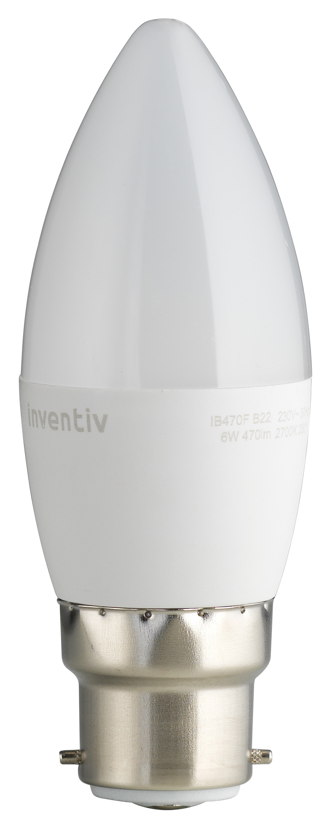 Ampoule led flamme B22 470lm 6W Ton chaud - INVENTIV