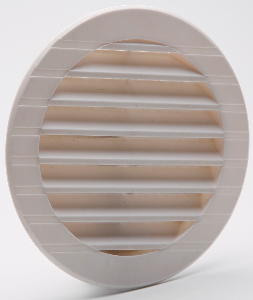 Grille aération + moustiquaire blanc à encastrer Ø11,8cm