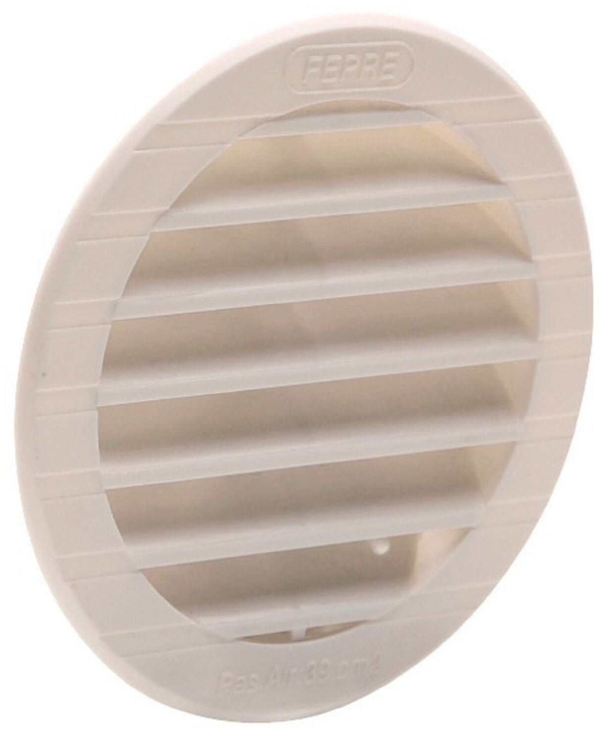 Grille aération aluminium blanc à encastrer Ø9,4cm