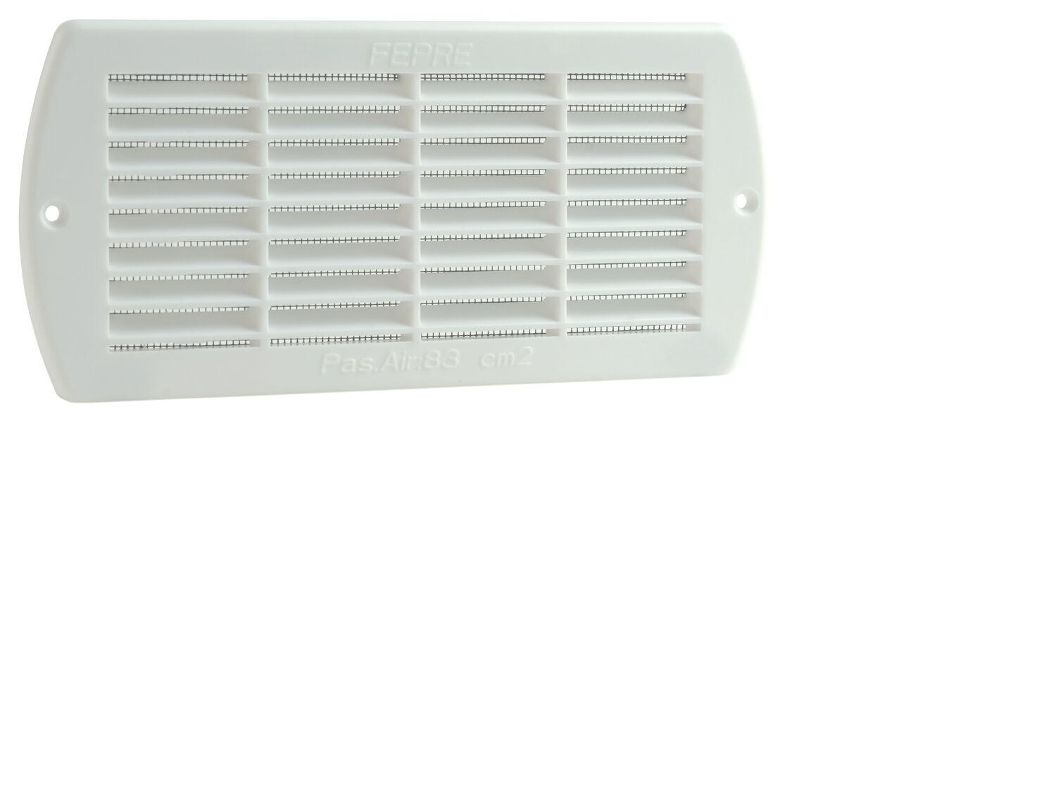 Grille aération aluminium blanc à encasrtrer 5x16,4cm