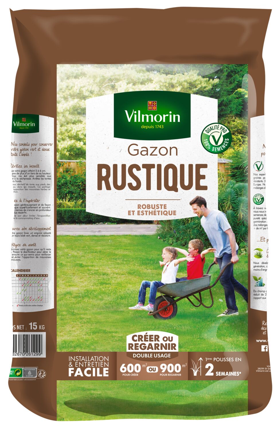 Gazon Rustique 15kg - VILMORIN
