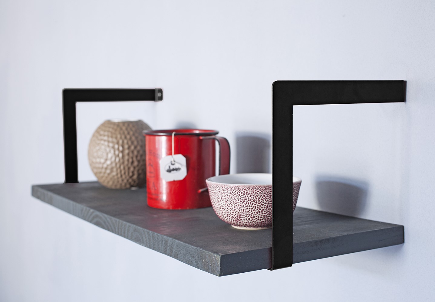 Console équerre parenthese fixation à droite acier noir 150x150mm - CIME