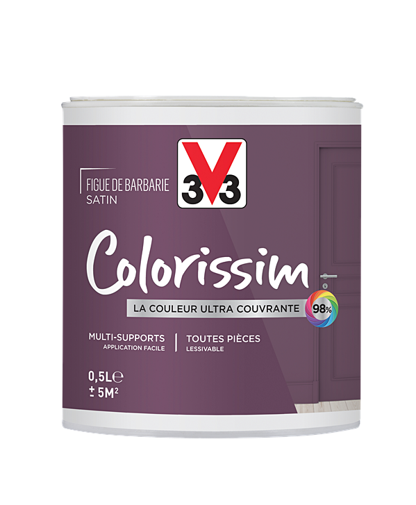 Peinture multisupport Colorissim figue satin 0,5L - V33