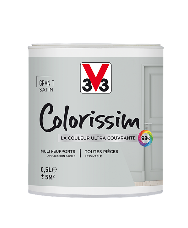 Peinture multisupport Colorissim granit satin 0,5L - V33