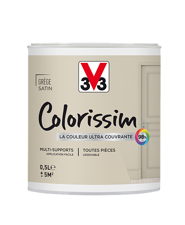Peinture multisupport Colorissim grège satin 0,5L - V33