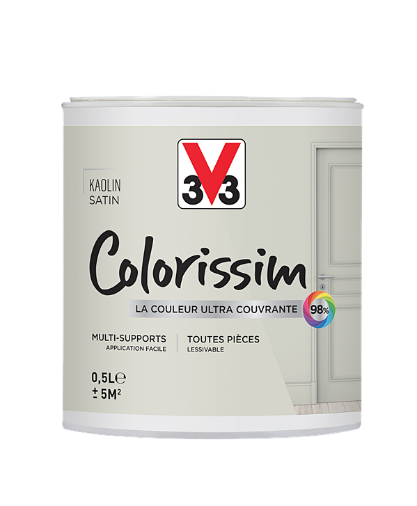 Peinture multisupport Colorissim kaolin satin 0,5L - V33