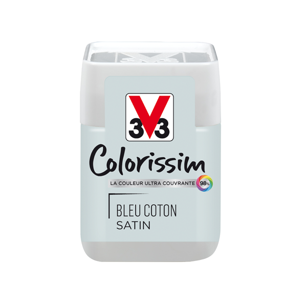 Testeur de peinture multisupport satin bleu coton 75 ml - V33