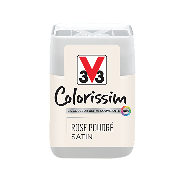 Testeur de peinture multisupport Colorissim rose poudre satin 75ml - V33
