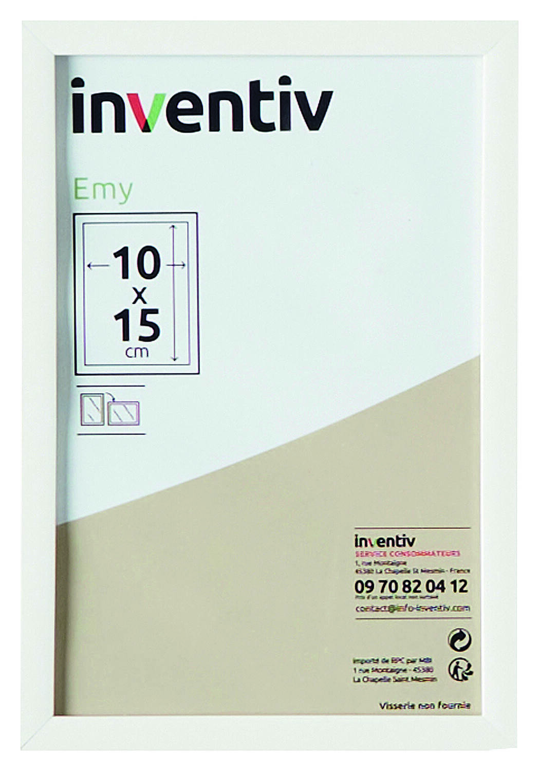 Cadre Photo PVC 10x15cm Blanc - INVENTIV