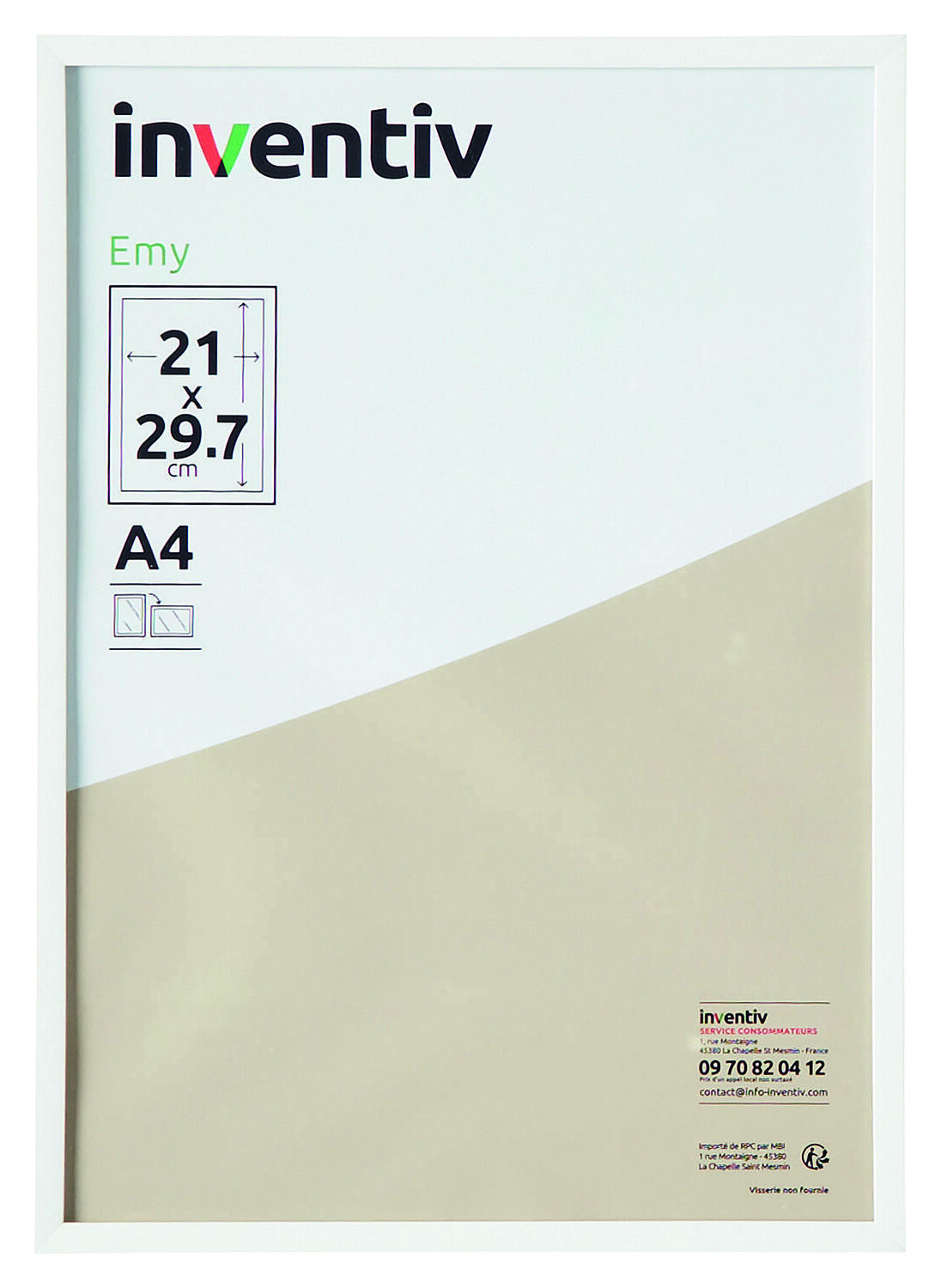 Cadre Photo PVC 21x29,7cm Blanc - INVENTIV