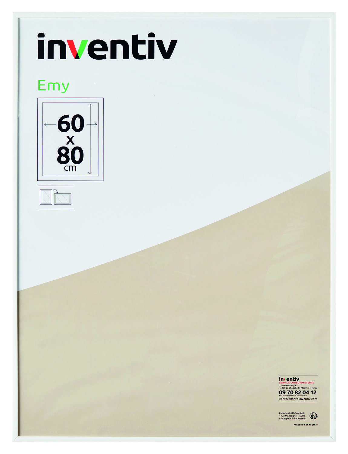 Cadre Photo PVC 60x80cm Blanc - INVENTIV