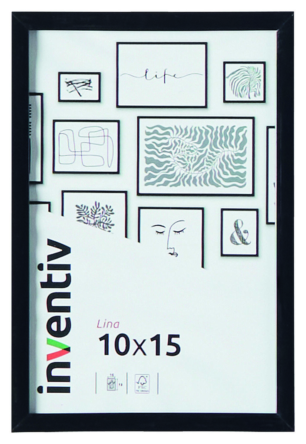 Cadre Photo PVC 10x15cm Noir - INVENTIV