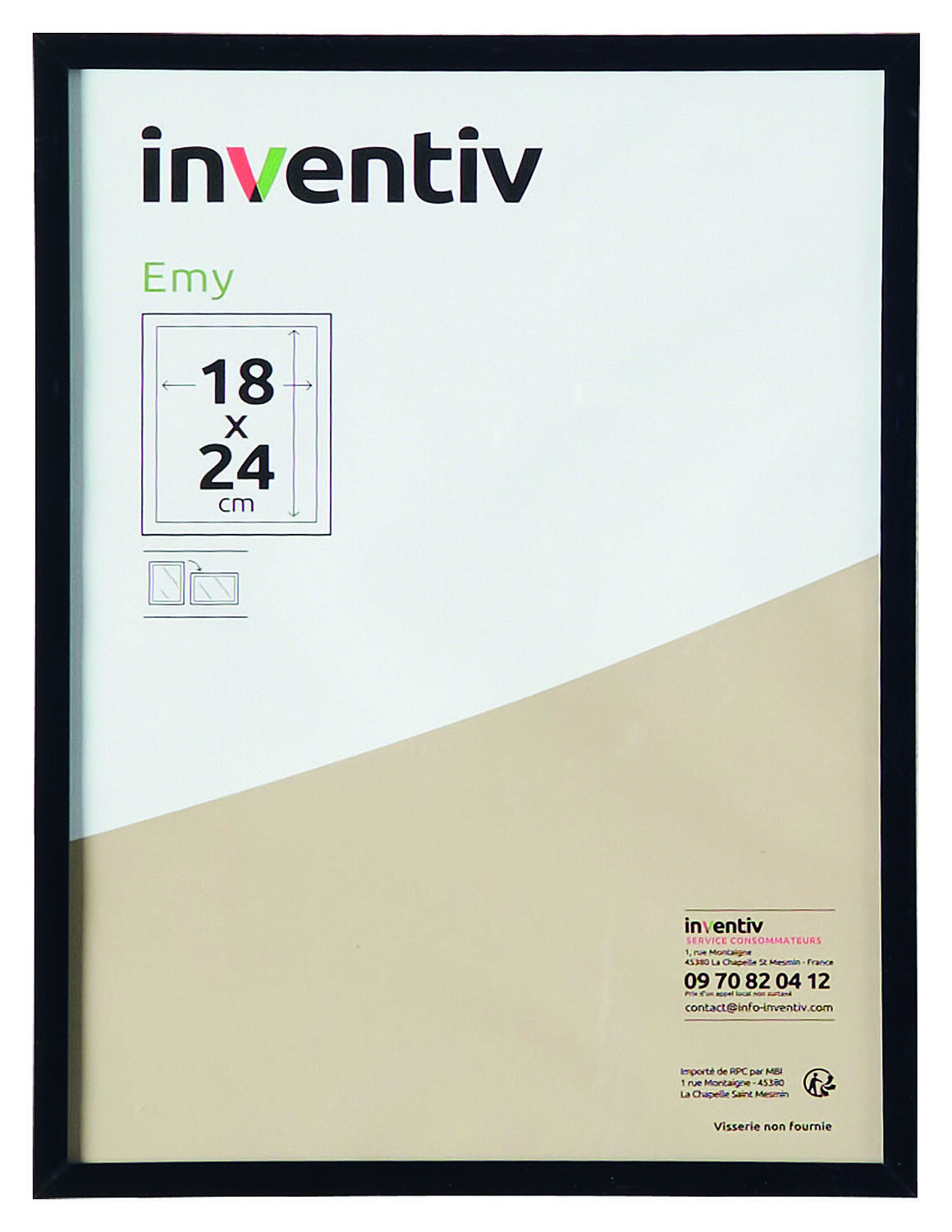 Cadre Photo PVC 18x24cm Noir - INVENTIV