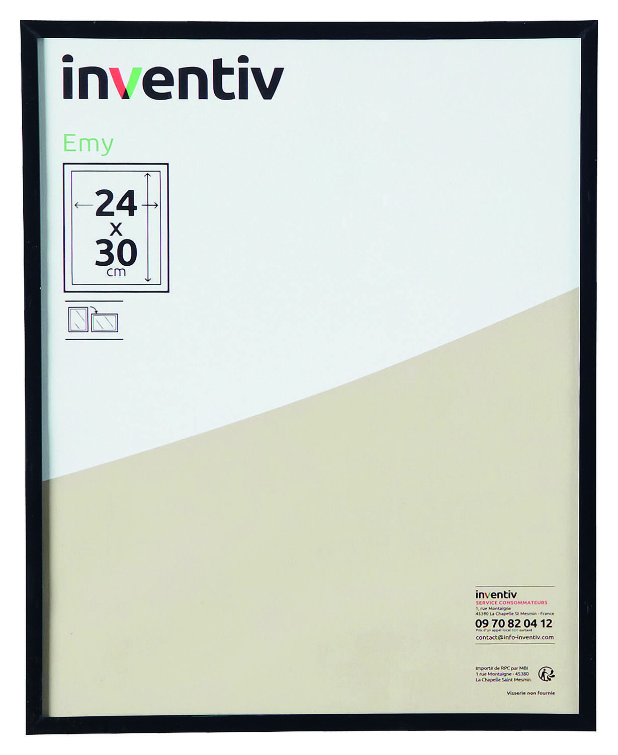 Cadre Photo PVC 24x30cm Noir - INVENTIV