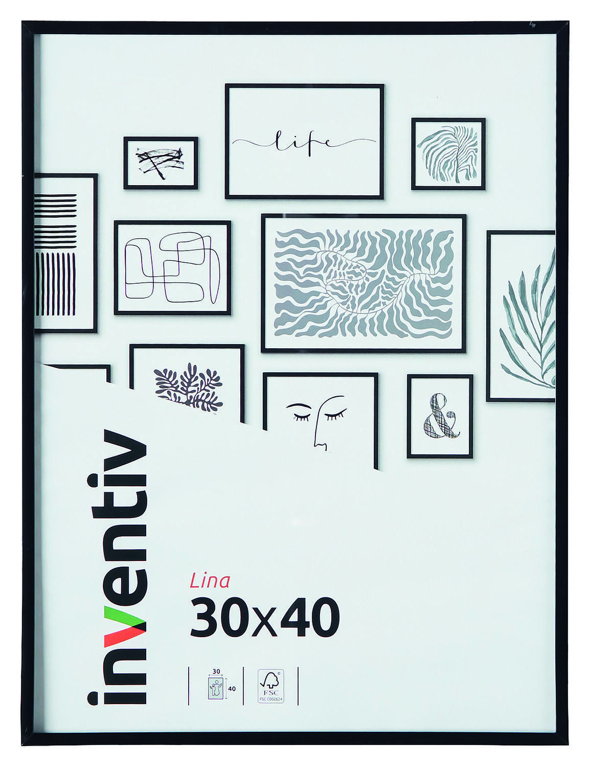 Cadre Photo PVC 30x40cm Noir - INVENTIV