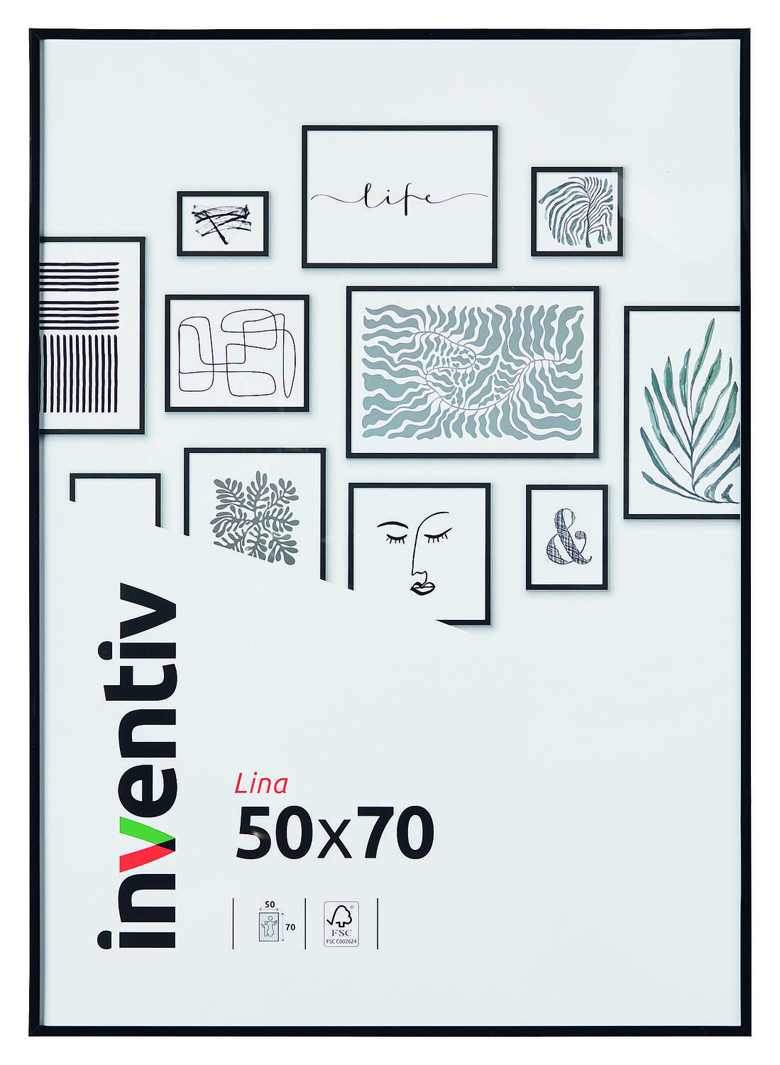 Cadre Photo PVC 50x70cm Noir - INVENTIV