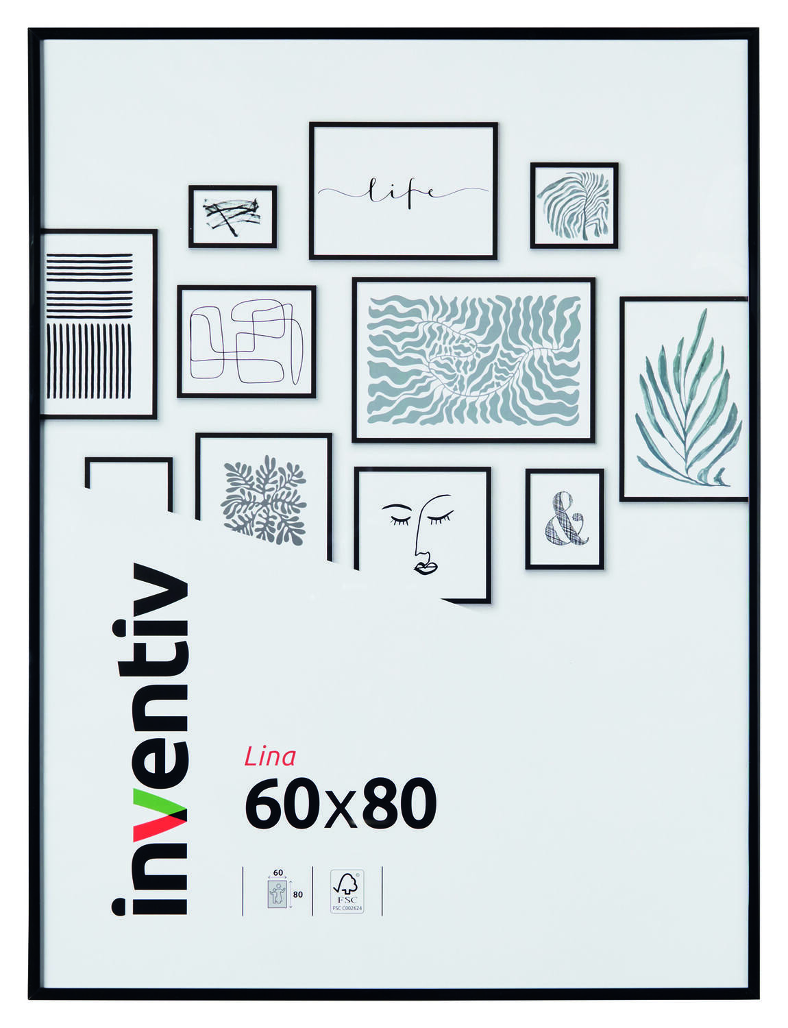 Cadre Photo PVC 60x80cm Noir - INVENTIV