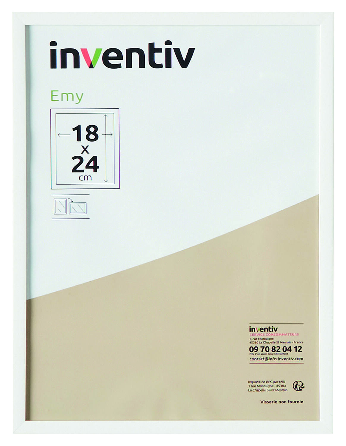 Cadre Photo PVC 18x24cm Blanc - INVENTIV