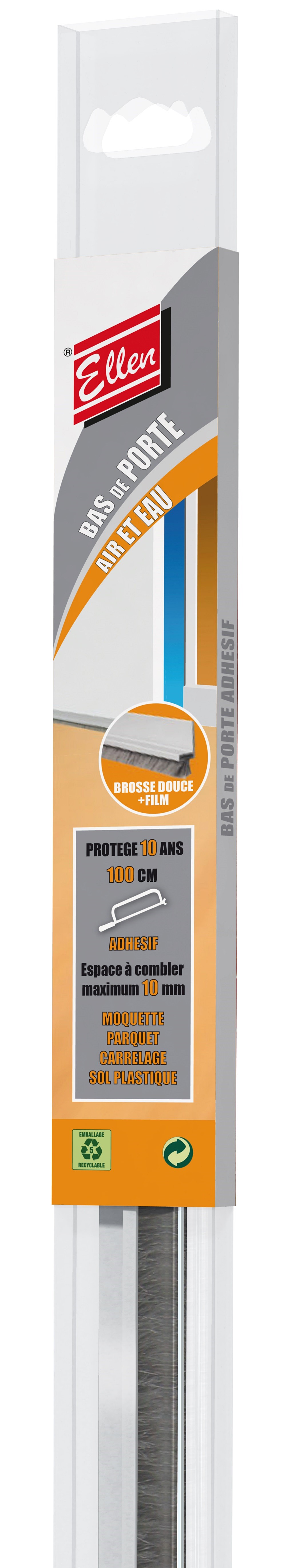 Bas de porte adhésif Stop air & eau aluminium 1m 950700906D - ELLEN