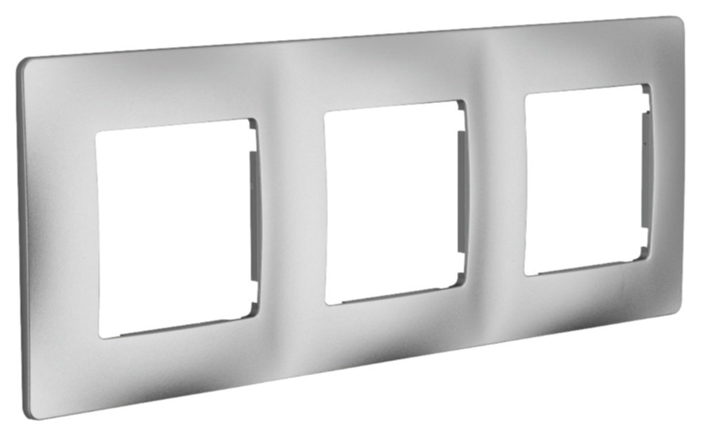 Triple Plaque Finition Di-Line Argent Brillant - INVENTIV