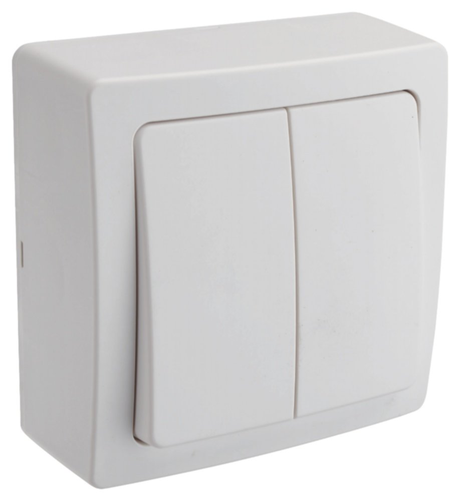 Double Interrupteur Renov'Line Va Et Vient en Saillie Blanc - INVENTIV'