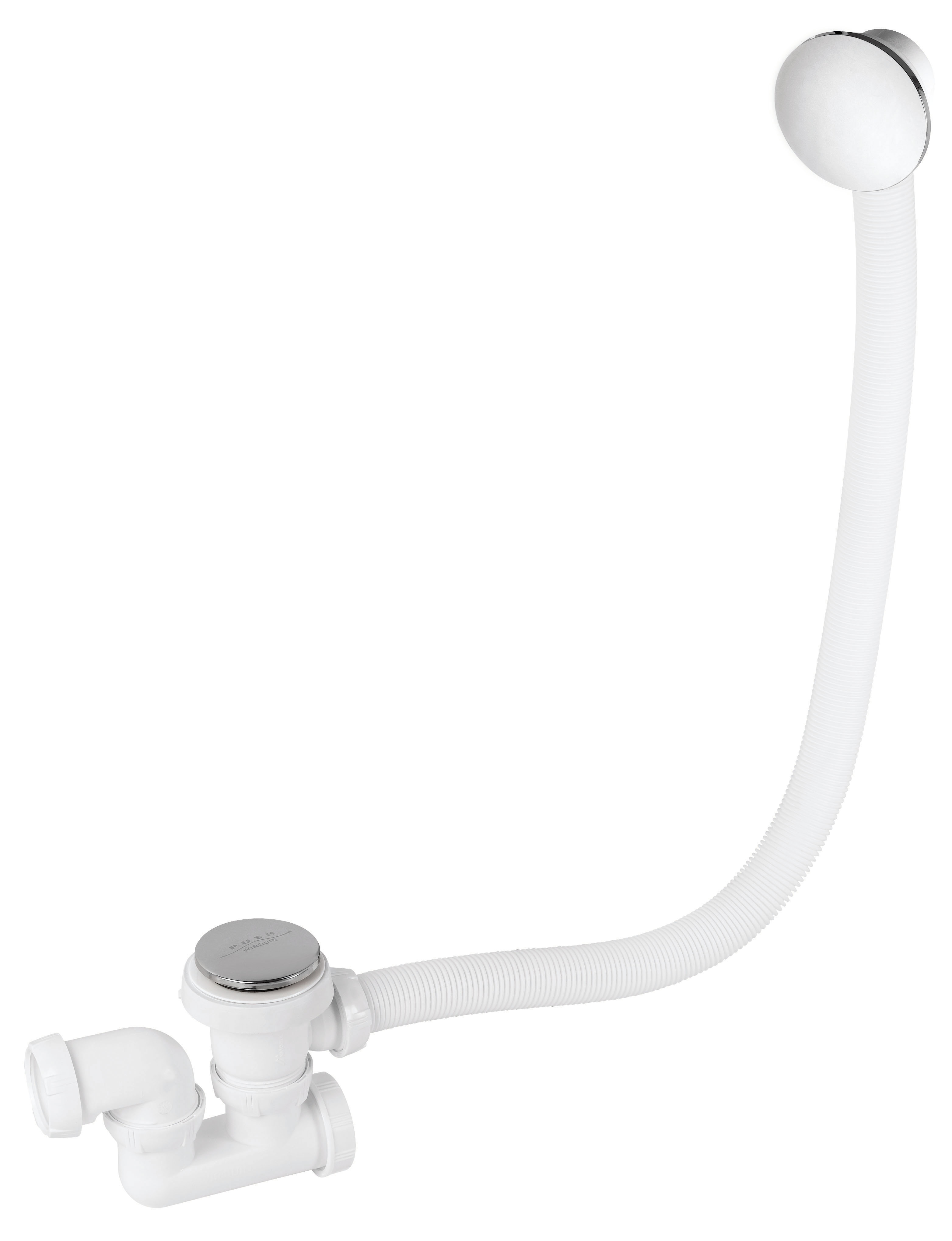 Vidage de baignoire Quick-clac chromé avec siphon - INVENTIV