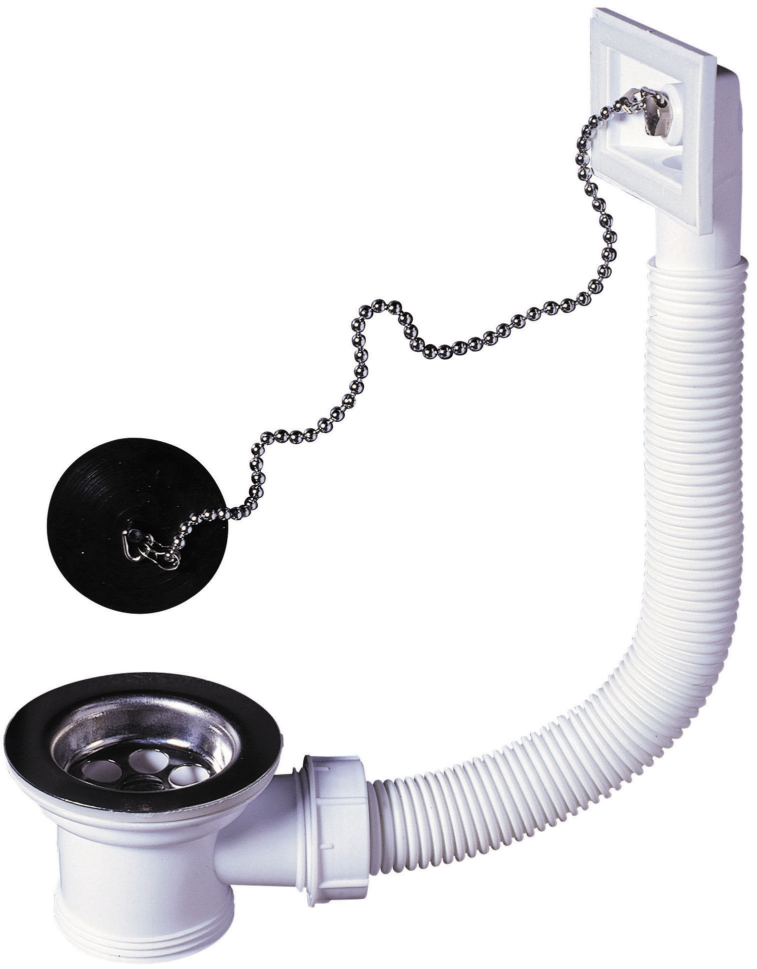 Bonde à bouchon pour évier Ø 50 mm avec trop-plein - INVENTIV