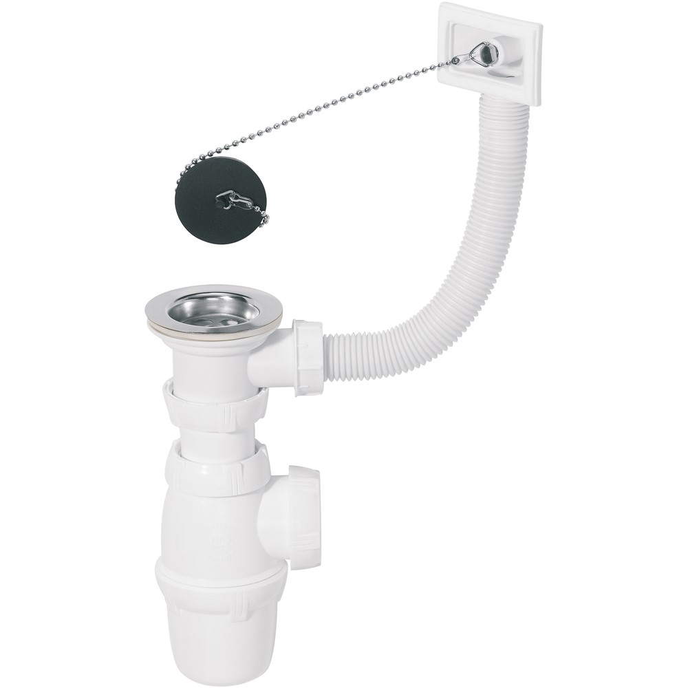 Ensemble bonde et siphon évier 1 bac Ø 50 mm - INVENTIV