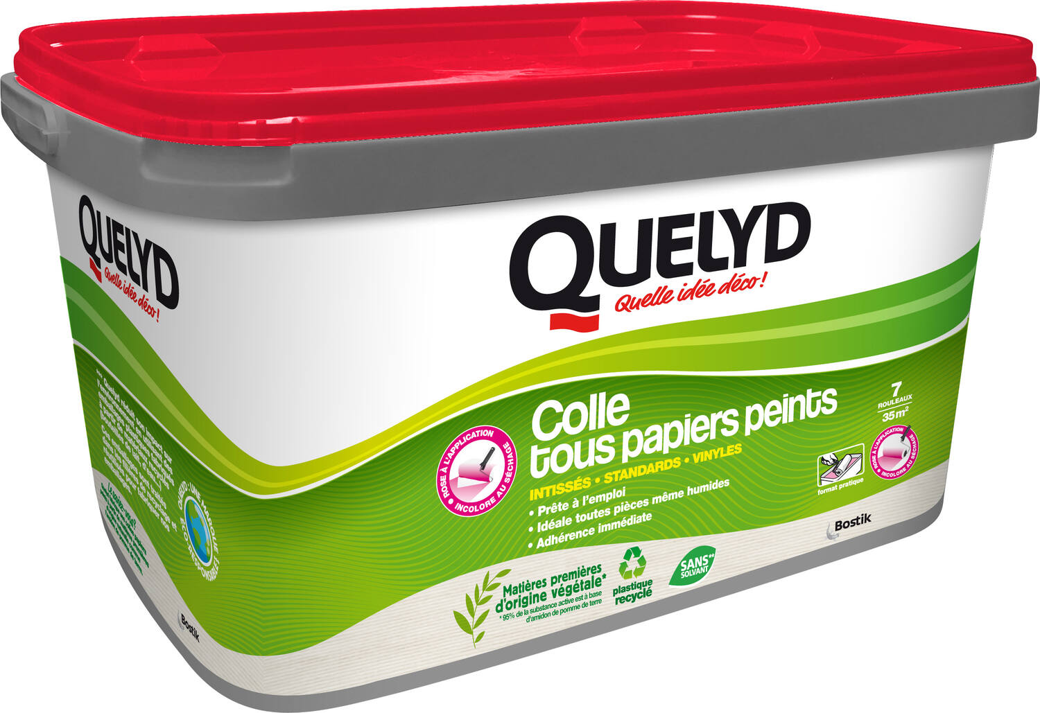 Colle Tous Papiers Peints avec Indicateur coloré Seau 5kg - QUELYD