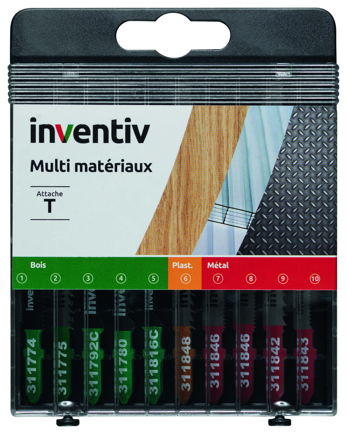 Coffret 10 lames T mixte - INVENTIV