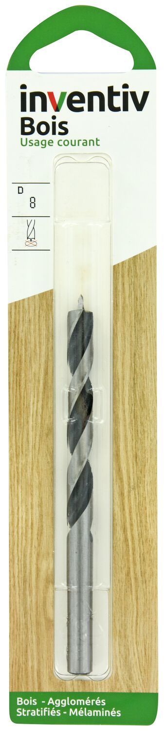 Mèche bois 3 pointes Ø8 L240 x 50 mm - INVENTIV