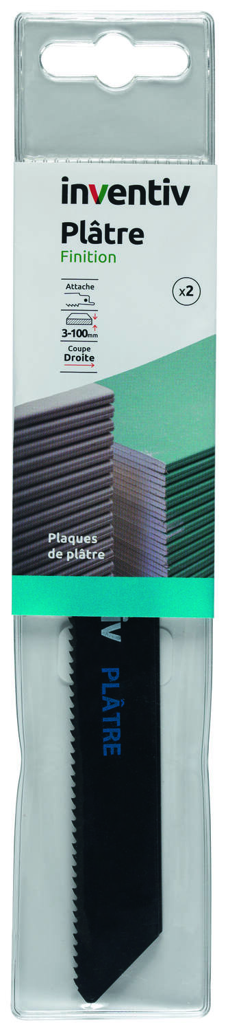 2 lames de sabre placo CP 100 mm - INVENTIV