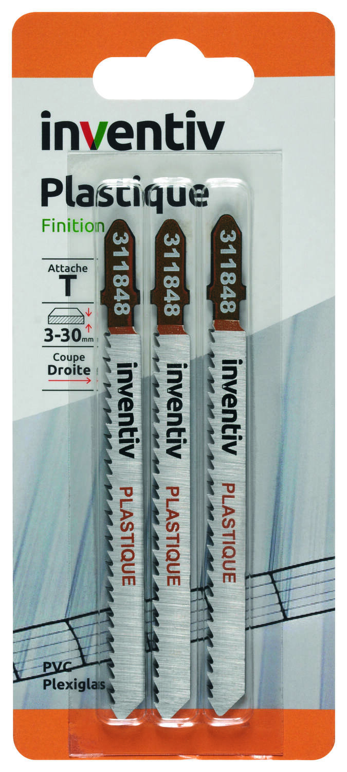 3 lames T plastique CP 3/30 mm - INVENTIV