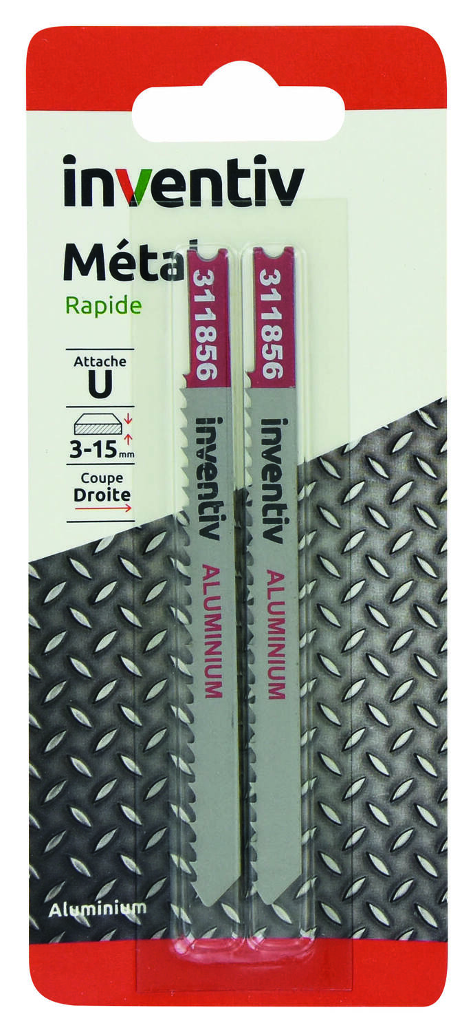2 lames U métal alu CP 3/15 mm - INVENTIV