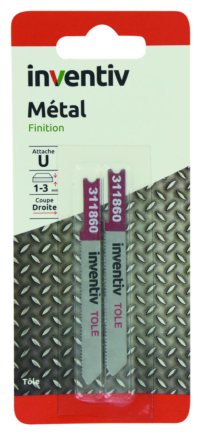 2 lames U métal tole CP 1/3 mm - INVENTIV