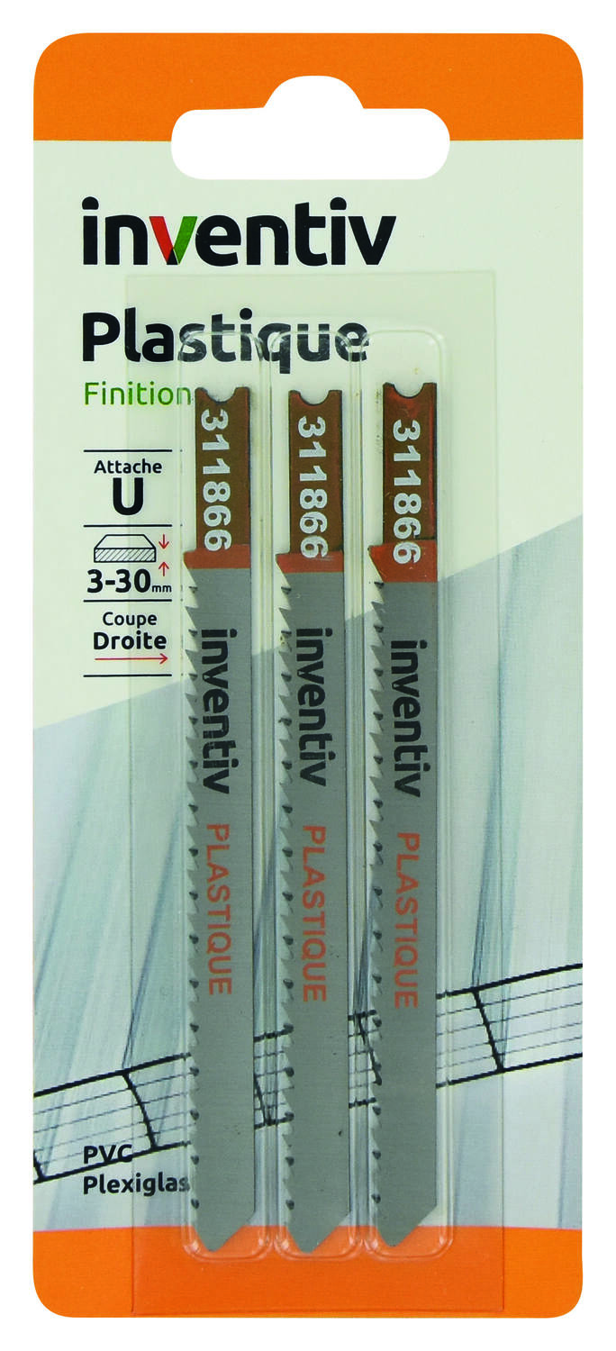 3 lames U plastique CP 3/30 mm - INVENTIV