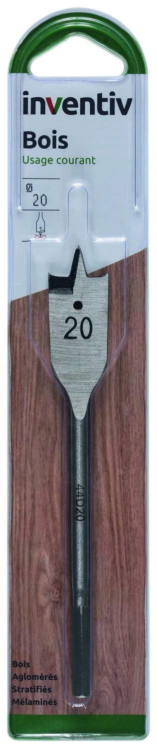 Mèche plate bois Ø20 mm - INVENTIV